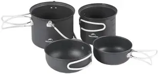 Набор посуды Naturehike NH18T018-G 2 кастрюли, 2 крышки black