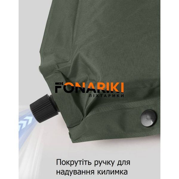 Коврик самонадувающийся одноместный Naturehike, 100 мм, темно-зеленый