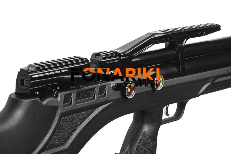Пневматическая редукторная PCP винтовка Aselkon MX7 Black кал. 4.5