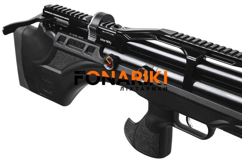 Пневматическая редукторная PCP винтовка Aselkon MX7 Black кал. 4.5