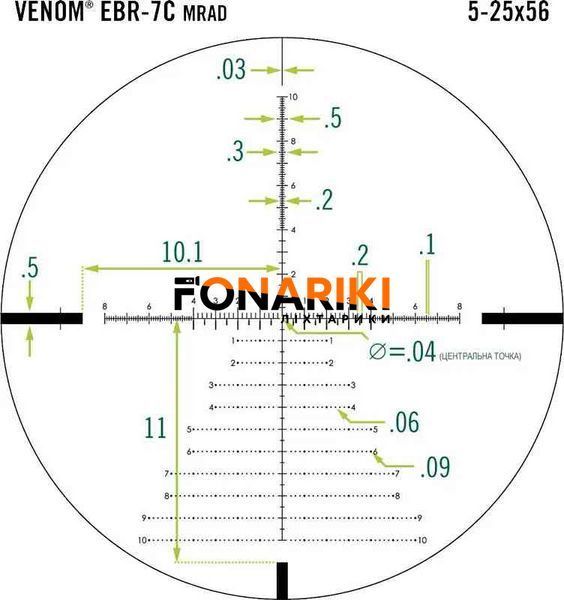 Прицел оптический Vortex Venom 5-25x56 FFP сетка EBR-7C MRAD