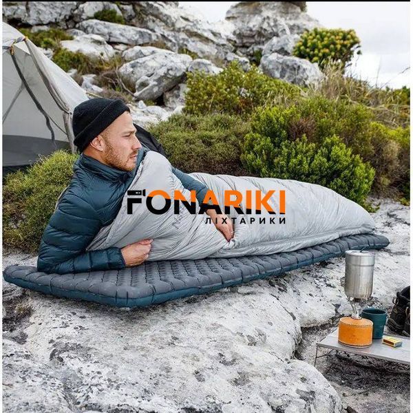 Матрас надувной сверхлегкий Naturehike CNH22DZ018, с мешком для надува, прямоугольный черный 196 см.