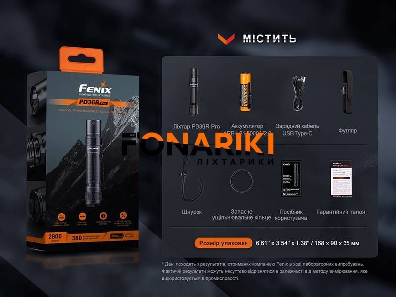 Фонарь тактический Fenix PD36R Pro RED