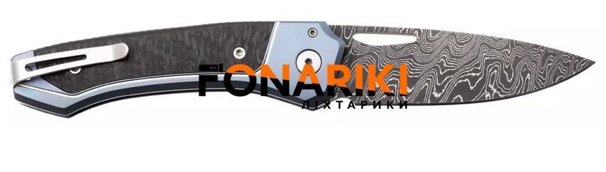 Ніж Lionsteel Twain Damascus Titanium Carbon Fiber Blue