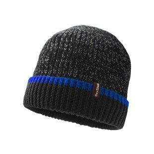 Шапка водонепроникна Dexshell Cuffed Beanie чорна з блакитною смугою L/XL