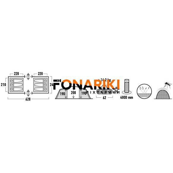 Намет шестимісний High Peak Tauris 6 Dark Grey/Green (11562)