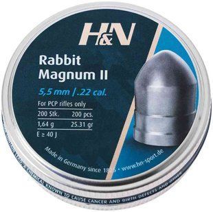 Кулі пневматичні H&N Rabbit Magnum II. Кал. 5.5мм. Вага - 1.64 г. 200 шт/уп