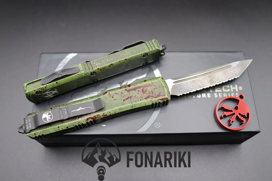 Ніж Microtech Ultratech Tanto Point Outbreak Deep Engraved FS