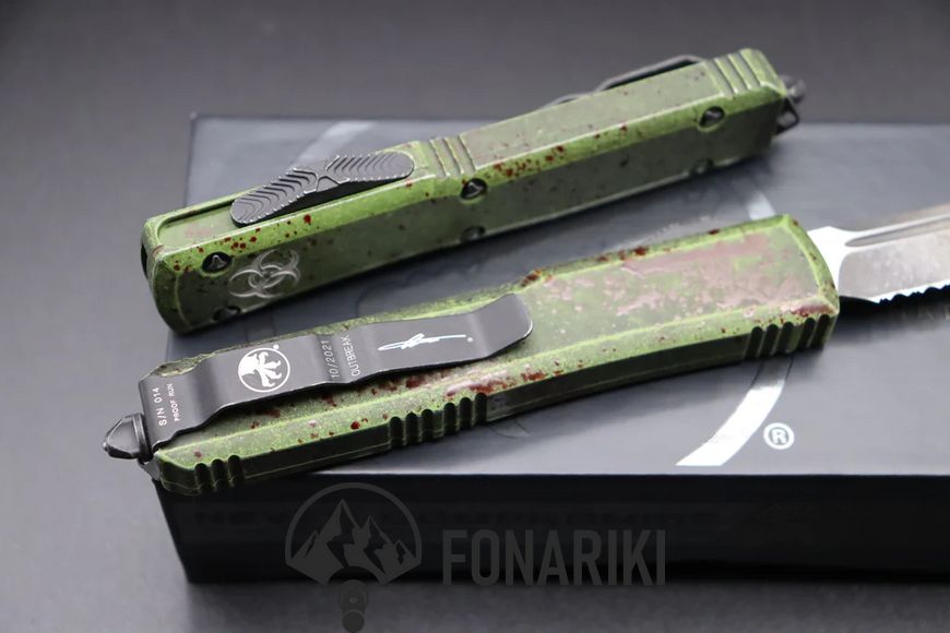 Ніж Microtech Ultratech Tanto Point Outbreak Deep Engraved FS