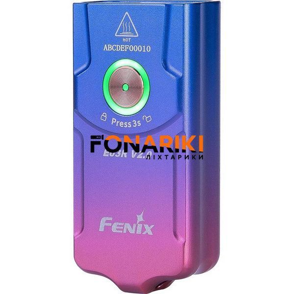 Ліхтар наключний Fenix E03R V2.0, бузковий