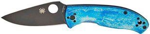 Нож Spyderco Tenacious Black Blade D2 Titanium Blue