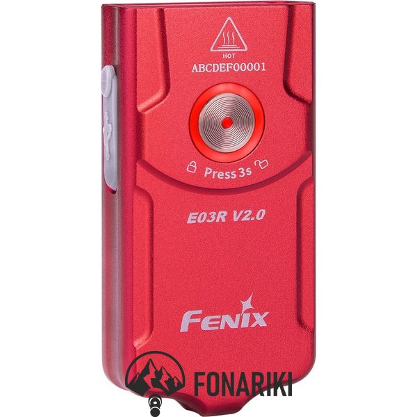 Ліхтар наключний Fenix E03R V2.0 червоний