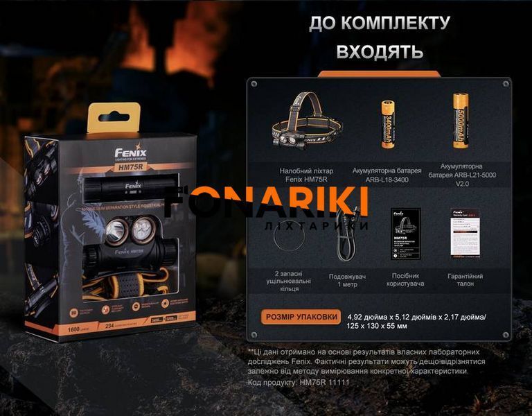 Ліхтар налобний Fenix HM75R