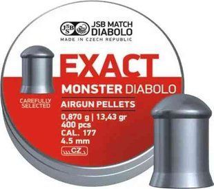 Кулі пневматичні JSB Diabolo Monster. Кал. 4.52 мм. Вага - 0.87 г. 400 шт/уп