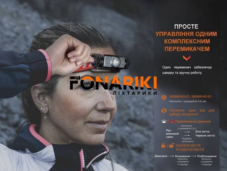 Ліхтар налобний Fenix HM62-T V2.0 чорний