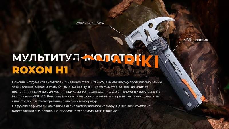 Мультитул-молоток Roxon H1, чорний