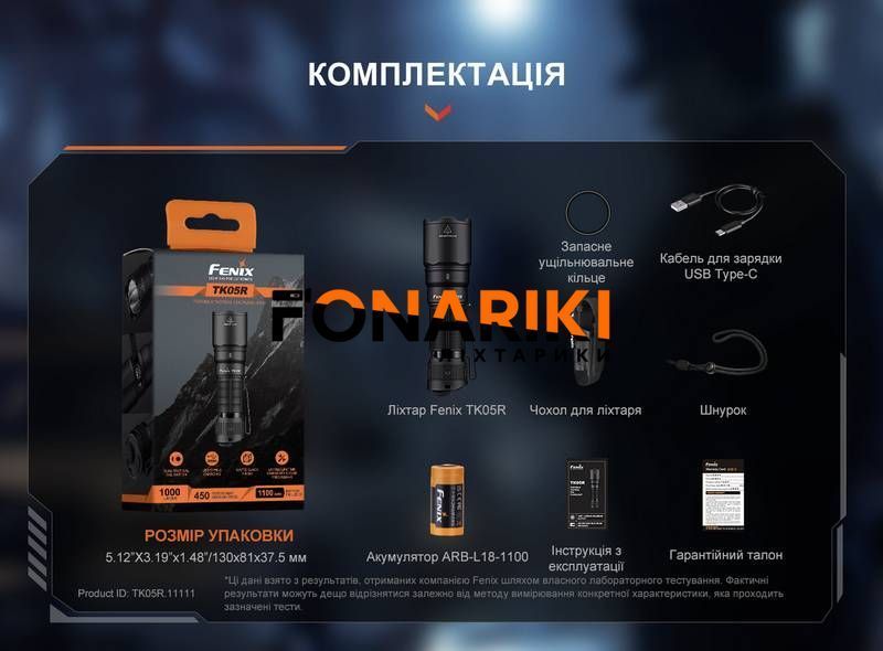 Тактичний ліхтар ручний Fenix TK05R