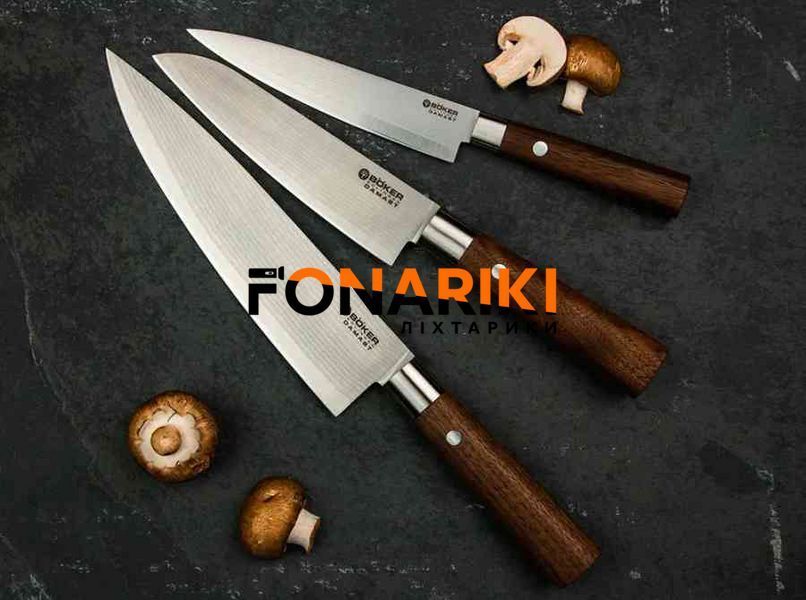 Нож кухонный Boker Damascus Walnut Chef&rsquo;s