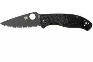 Ніж Spyderco Tenacious Black Blade Lightweight серейтор