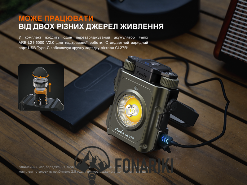 Фонарь прожектор Fenix ​​CL27R зеленый