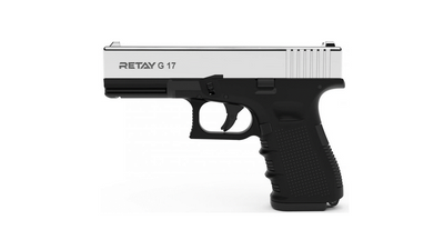Пистолет стартовый Retay G17 калибр 9 мм. Цвет - chrome
