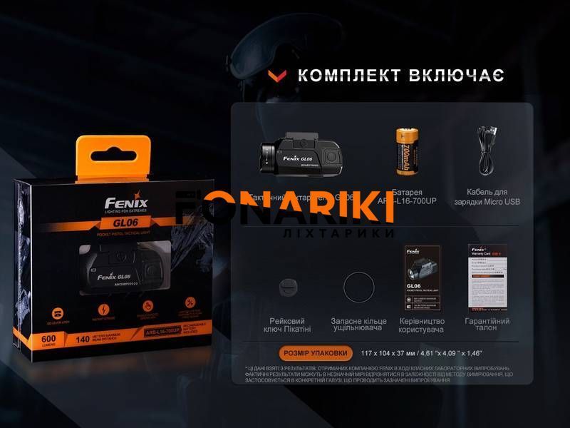 Пистолетный фонарь Fenix GL06-365