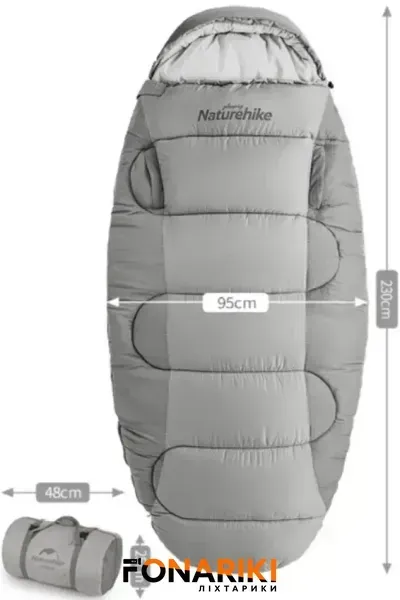 Спальний мішок Naturehike PS300 NH20MSD03 Right Grey