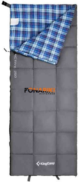 Спальный мешок KingCamp Active 250 L Comf +12&deg;C / Lim +6&deg;C / Extr -5&deg;C Grey