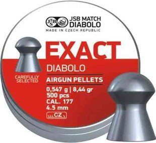 Кулі пневматичні JSB Diabolo Exact. Кал. 4,5 мм. Вага - 0.54 грами 500 шт/уп