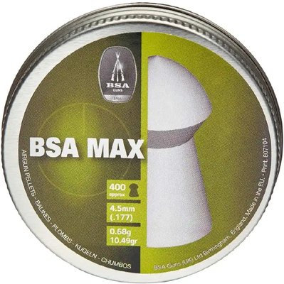 Пульки пневматические BSA Max. Кал. - 4.5 мм. Вес - 0.68 г. 400 шт/уп