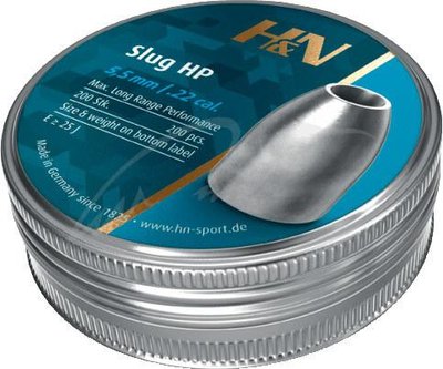Кулі пневматичні H&N Slug HP кал. 5.51 мм. Вага – 1.36 грам. 200 шт/уп
