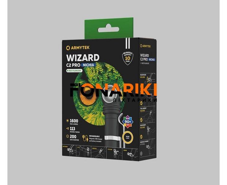 Налобный фонарь Armytek Wizard v4 C2 Pro Nichia Magnet USB