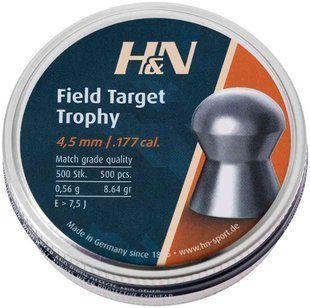 Пули пневматические H&N Field &Target Trophy. Кал. 4.5 мм. Вес - 0.56 г. 500 шт/уп
