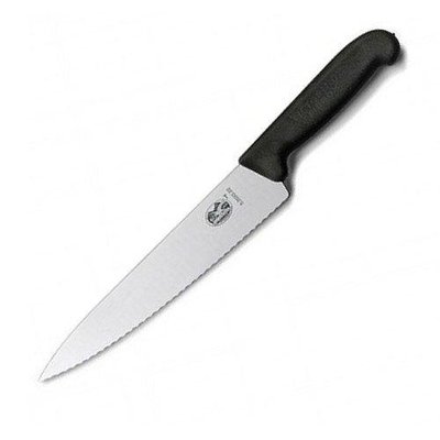 Нож кухонный Victorinox Fibrox Carving отделочный 22 см серрейторная заточка (Vx52033.22)