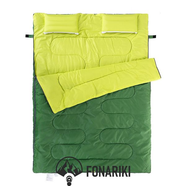 Спальник двомісний з подушками Naturehike Double Sleeping Bag with Pillow Green SD15M030-J, зелено-жовтий