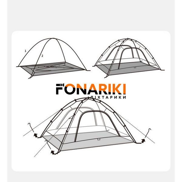 Палатка двухместная Naturehike CNK2450WS030, оранжевая