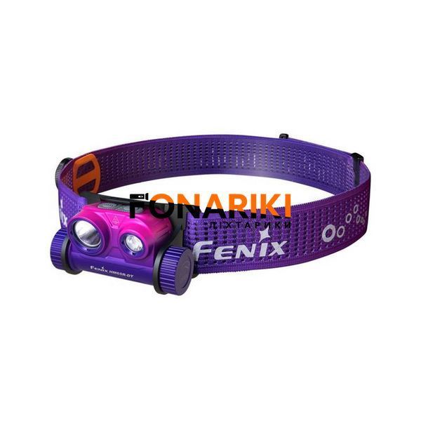 Ліхтар налобний для бігу Fenix HM65R-DT бузковий