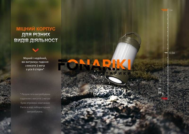 Ліхтар кемпінговий Fenix CL26R Pro, сірий камуфляж