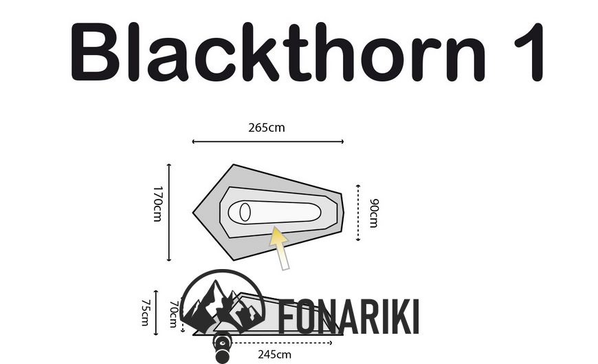 Палатка одноместная Highlander Blackthorn 1 HMTC (TEN131-HC)