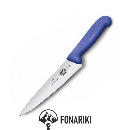 Ніж кухонний Victorinox Fibrox Carving обробний 25 см синій (Vx52002.25)