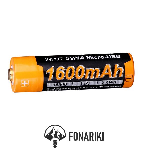 Аккумуляторная батарея 14500 Fenix + micro usb зарядка