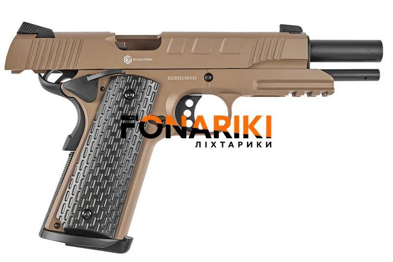 Пистолет страйкбольный Evolution E911 Defender Tan Gas 6 мм Tan
