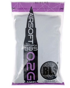 Страйкбольні кульки BLS Precision Black 6 мм 0,2 г 1 кг