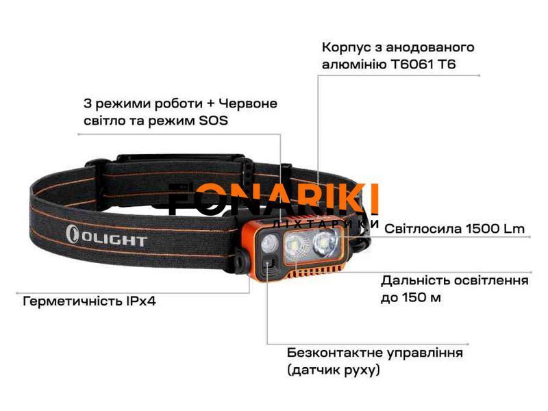 Ліхтар налобний Olight Array 2 Pro Orange
