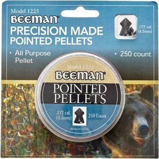 Кулі пневматичні Beeman Pointed. Кал. &ndash; 4.5 мм. Вага - 0.55 г. 250 шт/уп