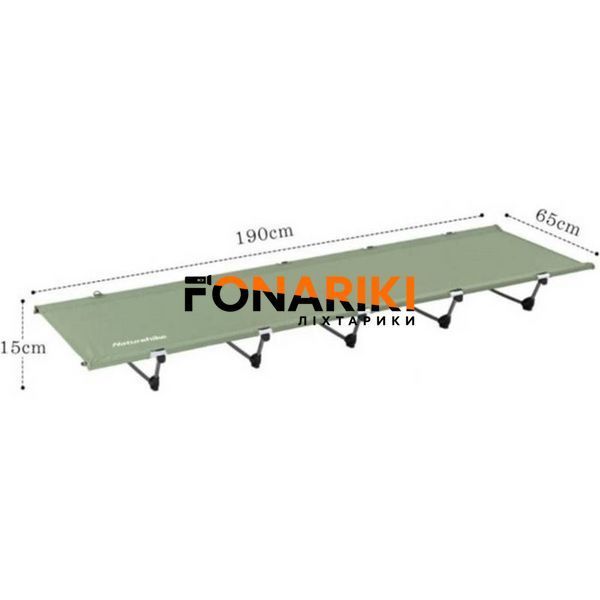 Ліжко складане Naturehike XJC05 NH20JJ001, Поліестер Oxford / алюміній, зелений