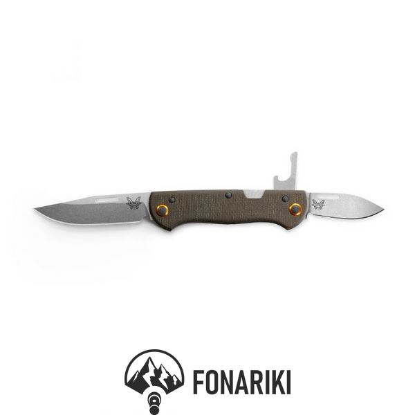 Нож Benchmade "Weekender", 2 клинка, оливка