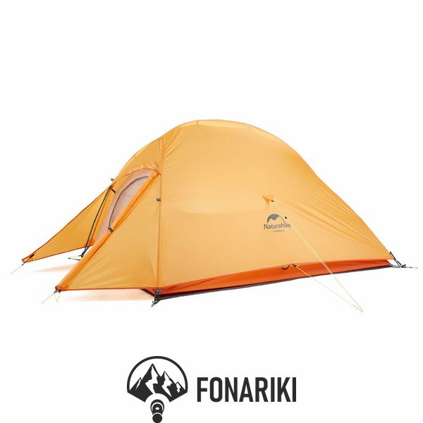 Палатка сверхлегкая двухместная с футпринтом Naturehike Сloud Up 2 Updated NH17T001-T, 210T, оранжевая
