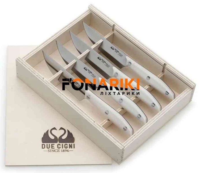 Набор ножей Due Cigni "1896" Steak America. Цвет - белый