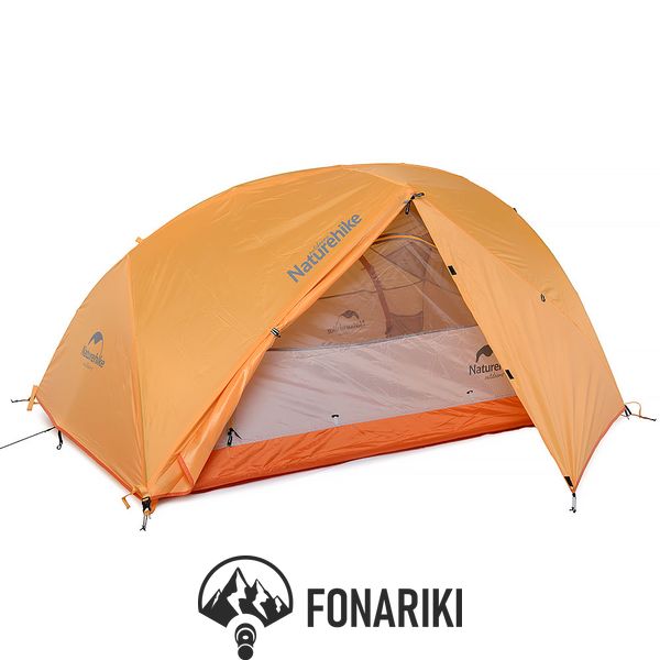 Намет надлегкий двомісний з футпринтом Naturehike Star River 2 Updated NH17T012-T, 210T, помаранчевий